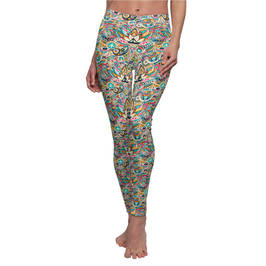 Bohemian Print Women's Casual Leggings - Vibrant Yoga & Everyday Wear